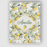 Personalised Name Watercolor Lemon Citrus Custom  Unique Gift Idea Elegant Feature Canvas Wall Art Print Decor Picture Ready to Hang