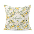 Custom Name Watercolor Citrus Leaves Seamless Pattern Botanical Square Filled Cushion Throw Pillow Sofa Bed Home Decor Zip Washable UK Made