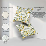 Custom Name Watercolor Citrus Leaves Seamless Pattern Botanical Square Filled Cushion Throw Pillow Sofa Bed Home Decor Zip Washable UK Made