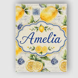 Personalised Name Rustic Lemon Slice Custom Premium Decorative Design Modern Room Accent Canvas Wall Art Print Decor Picture Ready to Hang