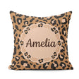 Custom Name Modern Leopard Animal Print Seamless Pattern Fashion Square Filled Cushion Throw Pillow Sofa Bed Home Decor Zip Washable UK Made
