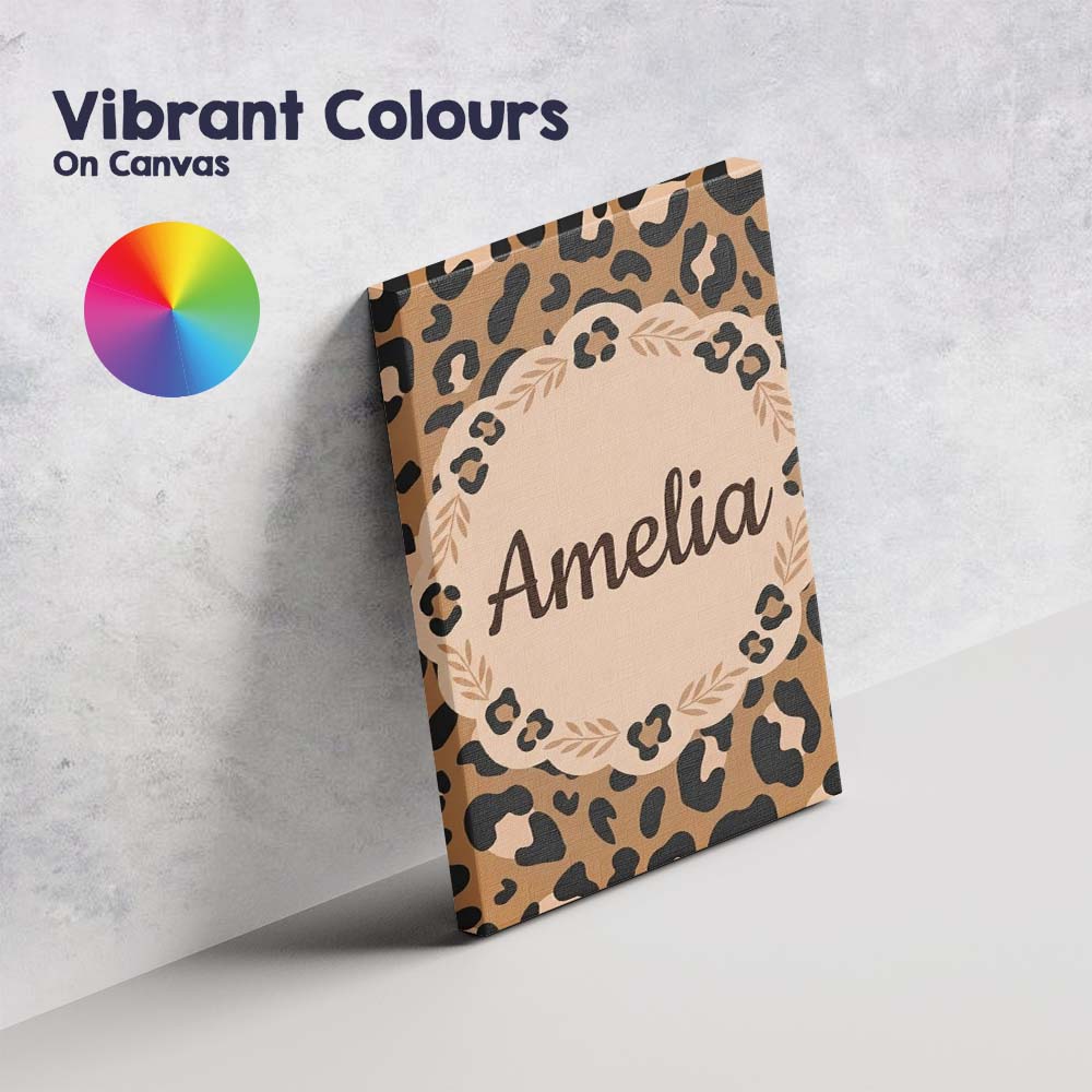 Personalised Name Modern Leopard Animal Custom  Unique Gift Idea Elegant Feature Canvas Wall Art Print Decor Picture Ready to Hang