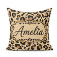 Custom Name Classic Leopard Pattern Natural Wildlife Seamless Square Filled Cushion Throw Pillow Sofa Bed Home Decor Zip Washable UK Made