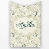 Elegant Vintage Paisley Floral Ornamental Seamless Pattern Soft  Personalised Custom Name Super Soft Fleece Blanket Bed Sofa Throw