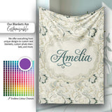 Elegant Vintage Paisley Floral Ornamental Seamless Pattern Soft  Personalised Custom Name Super Soft Fleece Blanket Bed Sofa Throw