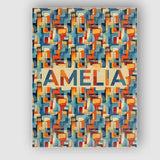 Personalised Name Abstract Geometric Shapes Custom  Bespoke Interior Contemporary Canvas Wall Art Print Decor Picture Ready to Hang
