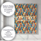 Personalised Name Abstract Geometric Shapes Custom  Bespoke Interior Contemporary Canvas Wall Art Print Decor Picture Ready to Hang
