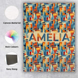 Personalised Name Abstract Geometric Shapes Custom  Bespoke Interior Contemporary Canvas Wall Art Print Decor Picture Ready to Hang