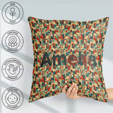 Custom Name Bold Abstract Geometric Blocks Color Seamless Design Square Filled Cushion Throw Pillow Sofa Bed Home Decor Zip Washable UK Made