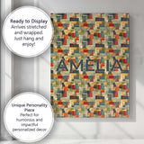 Personalised Name Textured Abstract Mid Custom  Modern Room Accent Elegant Feature Canvas Wall Art Print Decor Picture Ready to Hang