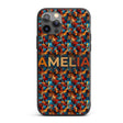 Vibrant Cubist Abstract Swirl Shapes Artistic Custom Name Protective Phone Case Mobile Cover Durable Everyday Smartphone Shock Resistant