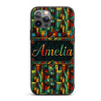 Abstract Cubist Geometric Blocks Bold Colorful Custom Name Protective Phone Case Mobile Cover Durable Everyday Smartphone Shock Resistant