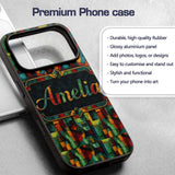 Abstract Cubist Geometric Blocks Bold Colorful Custom Name Protective Phone Case Mobile Cover Durable Everyday Smartphone Shock Resistant