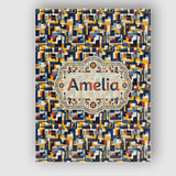 Personalised Name Bold Navy Mustard Abstract Custom Bespoke  Contemporary Display Canvas Wall Art Print Decor Picture Ready to Hang