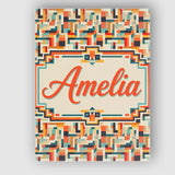 Personalised Name Color Block Geometric Custom  Modern Room Accent Elegant Feature Canvas Wall Art Print Decor Picture Ready to Hang