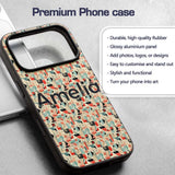 Bright Modern Cubist Abstract Printed Design Custom Name Protective Phone Case Mobile Cover Durable Everyday Smartphone Shock Resistant