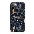 Owl Moon Stars Night Sky Botanical Printed Design Custom Name Protective Phone Case Mobile Cover Durable Everyday Smartphone Shock Resistant
