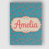 Personalised Name Minimal Flamingo Birds Custom  Unique Gift Idea Elegant Feature Canvas Wall Art Print Decor Picture Ready to Hang