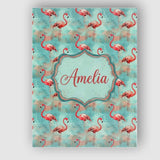 Personalised Name Artistic Flamingo Birds Custom  Unique Gift Idea Elegant Feature Canvas Wall Art Print Decor Picture Ready to Hang
