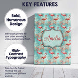 Personalised Name Artistic Flamingo Birds Custom  Unique Gift Idea Elegant Feature Canvas Wall Art Print Decor Picture Ready to Hang