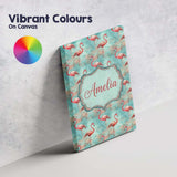Personalised Name Artistic Flamingo Birds Custom  Unique Gift Idea Elegant Feature Canvas Wall Art Print Decor Picture Ready to Hang