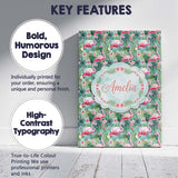 Personalised Name Flamingo Birds Botanical Custom  Unique Gift Idea Elegant Feature Canvas Wall Art Print Decor Picture Ready to Hang