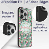 Flamingo Birds Botanical Floral Jungle Seamless Custom Name Protective Phone Case Mobile Cover Durable Everyday Smartphone Shock Resistant