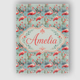 Personalised Name Elegant Flamingo Birds Custom  Interior Decorative Contemporary Canvas Wall Art Print Decor Picture Ready to Hang