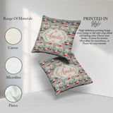 Custom Name Elegant Flamingo Birds with Floral Wetland Seamless Square Filled Cushion Throw Pillow Sofa Bed Home Decor Zip Washable UK Made