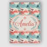 Personalised Name Artistic Flamingo Silhouettes with Abstract Premium Decorative Design Canvas Wall Art Print Decor Picture Ready to Hang