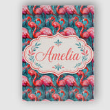 Personalised Name Vivid Pink Flamingo Flock Custom  Bespoke Interior Contemporary Canvas Wall Art Print Decor Picture Ready to Hang