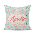 Custom Name Minimal Flamingo Birds with Soft Pastel Nature Scene Square Filled Cushion Throw Pillow Sofa Bed Home Decor Zip Washable UK Made