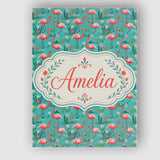 Personalised Name Playful Flamingo Birds Custom  Unique Gift Idea Elegant Feature Canvas Wall Art Print Decor Picture Ready to Hang