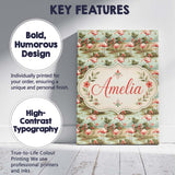 Personalised Name Tropical Flamingo Birds Custom  Unique Gift Idea Elegant Feature Canvas Wall Art Print Decor Picture Ready to Hang