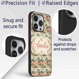 Tropical Flamingo Birds with Exotic Plants Scene Custom Name Protective Phone Case Mobile Cover Durable Everyday Smartphone Shock Resistant