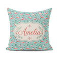 Custom Name Classic Flamingo Birds in Marshland Setting Seamless Square Filled Cushion Throw Pillow Sofa Bed Home Decor Zip Washable UK Made