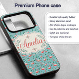 Classic Flamingo Birds in Marshland Setting Printed Design Custom Name Protective Phone Case Mobile Cover Durable Smartphone Shock Resistant