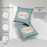 Custom Name Classic Flamingo Birds in Marshland Setting Seamless Square Filled Cushion Throw Pillow Sofa Bed Home Decor Zip Washable UK Made