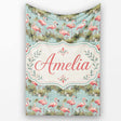 Soft Pink Flamingo Birds in Calm Water Scene Seamless Pattern Name  Personalised Custom Name Super Soft Fleece Blanket Bed Sofa Throw