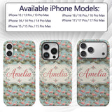 Soft Pink Flamingo Birds in Calm Water Scene Custom Name Protective Phone Case Mobile Cover Durable Everyday Smartphone Shock Resistant