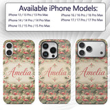 Elegant Flamingo Birds with Botanical Jungle Custom Name Protective Phone Case Mobile Cover Durable Everyday Smartphone Shock Resistant
