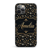 Luxury Gold Hot Air Balloons Night Sky Seamless Custom Name Protective Phone Case Mobile Cover Durable Everyday Smartphone Shock Resistant
