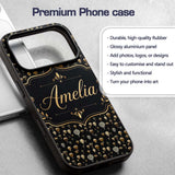 Luxury Gold Hot Air Balloons Night Sky Seamless Custom Name Protective Phone Case Mobile Cover Durable Everyday Smartphone Shock Resistant