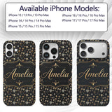 Luxury Gold Hot Air Balloons Night Sky Seamless Custom Name Protective Phone Case Mobile Cover Durable Everyday Smartphone Shock Resistant