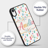 Watercolor Colorful Floating Balloons Seamless Custom Name Protective Phone Case Mobile Cover Durable Everyday Smartphone Shock Resistant