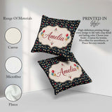 Custom Name Night Sky Balloon Celebration Seamless Pattern Party Square Filled Cushion Throw Pillow Sofa Bed Home Decor Zip Washable UK Made