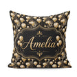 Custom Name Gold Balloon Glamorous Seamless Pattern Celebration Square Filled Cushion Throw Pillow Sofa Bed Home Decor Zip Washable UK Made