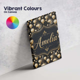 Personalised Name Gold Balloon Glamorous Custom  Unique Gift Idea Elegant Feature Canvas Wall Art Print Decor Picture Ready to Hang