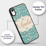 Teal Gold Balloon Starry Seamless Pattern Elegant Custom Name Protective Phone Case Mobile Cover Durable Everyday Smartphone Shock Resistant