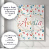 Personalised Name Confetti Balloon Party Custom  Unique Gift Idea Elegant Feature Canvas Wall Art Print Decor Picture Ready to Hang